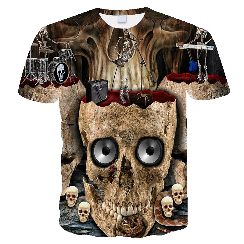 Title 6, Skull Mens and Womens 3D Digital Print Loose ...