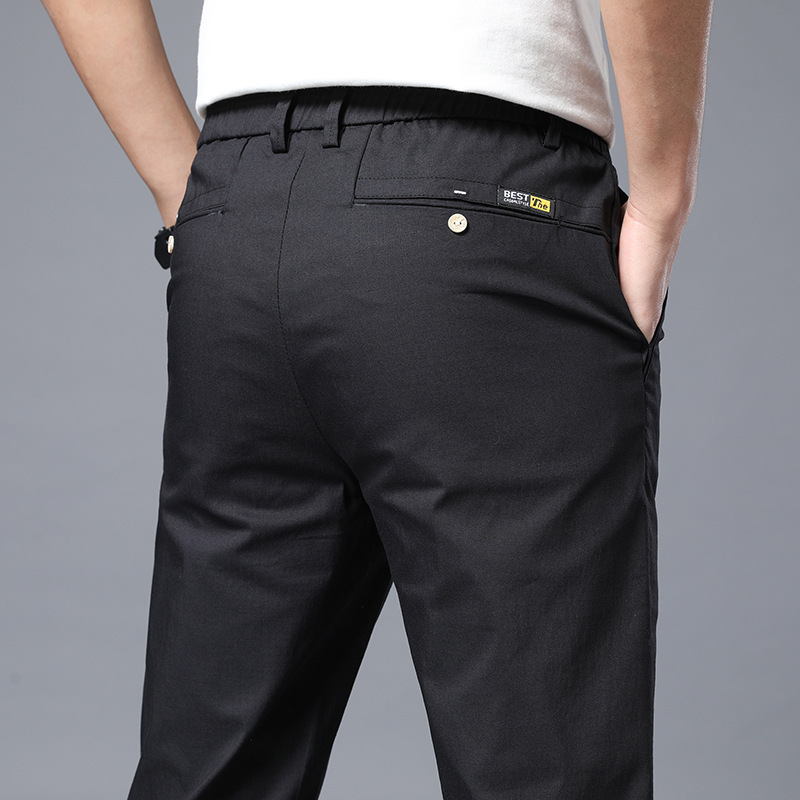 Title 6, Pantaloni casual da uomo in Ice Silk, taglio dr...