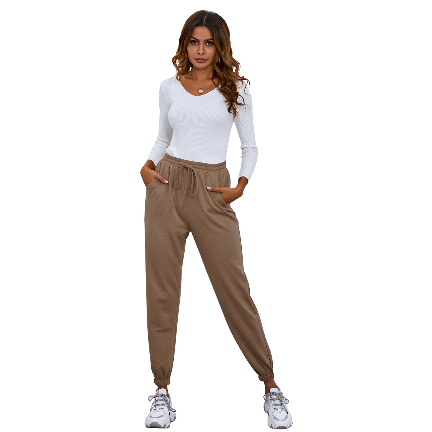 New Cross-border AliExpress For Autumn And Winter All-match Casual High-waisted Wide-leg Pants