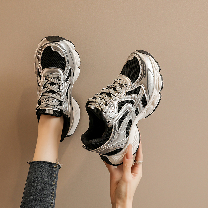 2026 New Arrival Mesh Chunky Sneakers Women, Retro Distressed Breathable Athletic Shoes, Couples Casual Platform Running Sneakers