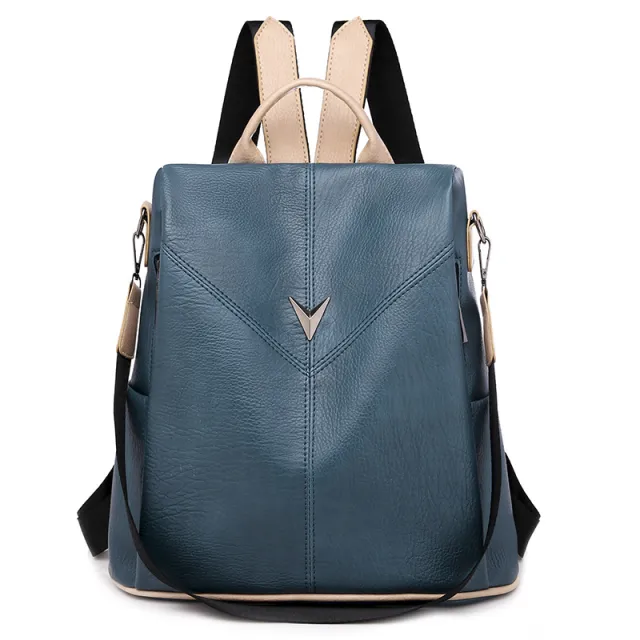 Fashion Casual Ladies Backpack Simple Large capacity Travel Anti theft Bag Blue - Shop at LoveMi