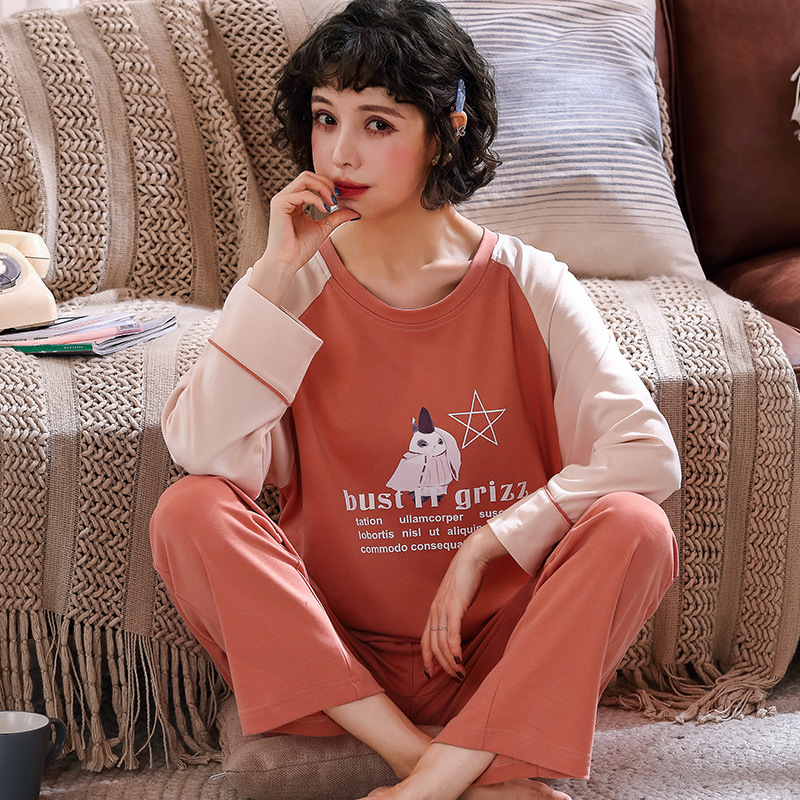 Title 5, Pajamas Ladies Long-sleeved Cotton Cartoon Suit...