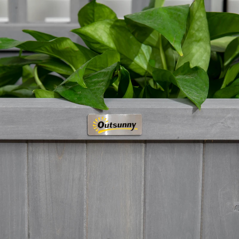 Wood Planter With Trellis For Vine Climbing, Raised Garden Bed, Privacy Screen For Backyard, Patio, Dark Gray