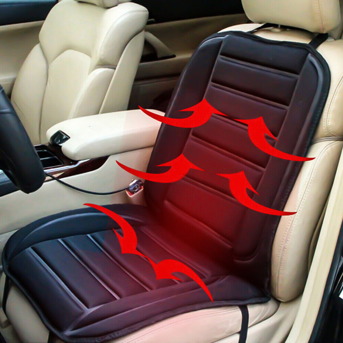 Heated Car Seat Pad 12V -Auto Heating Cushion, Comfortable Warmer, Universal Fit