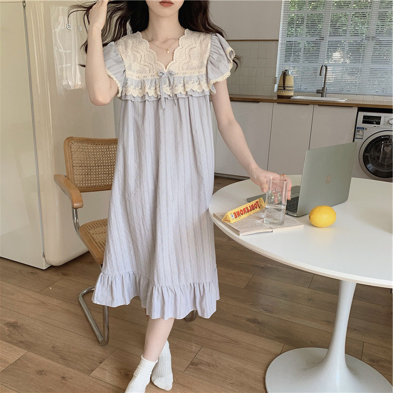 Title 8, Sweet Short-sleeved Household Skirt For Women