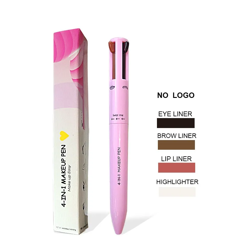 Four-in-one Cosmetic Brush Four-color Highlight Lip Liner Eyeliner Eyebrow Pencil - Old White Box Without Logo