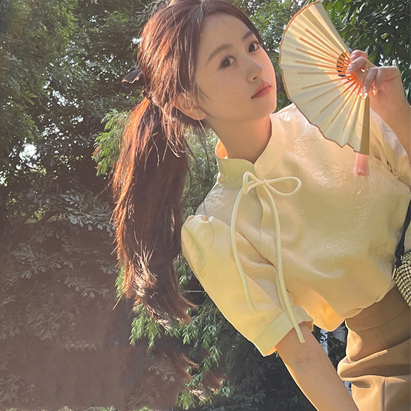 Women's Short-sleeved Shirt Retro Ethnic