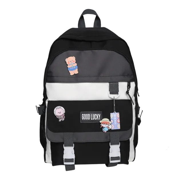 Original Niche Backpack Female High School Simple Black - Shop at LoveMi