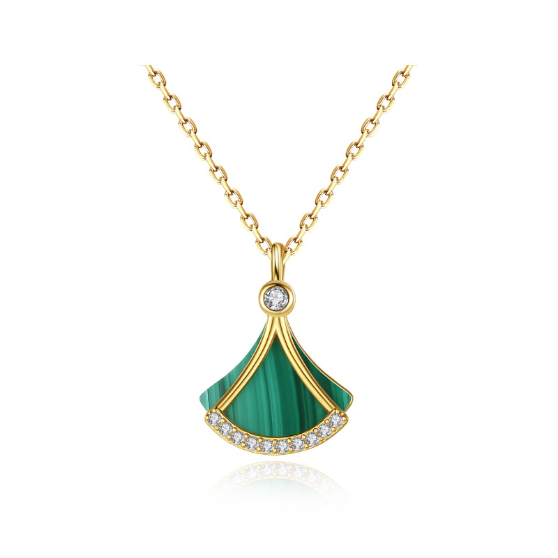 Natural Malachite Elegant Skirt Necklace