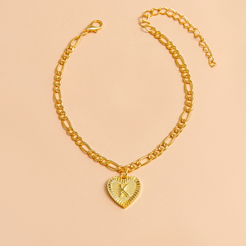 … Color Heart Pendant Foot Bracelets Women