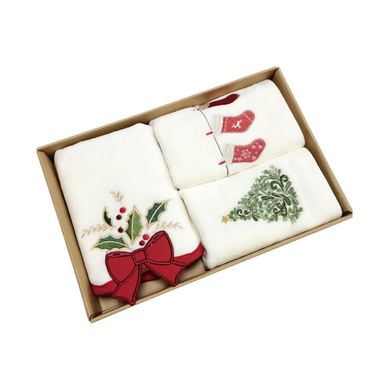 Year's Gift Christmas Embroidered Towel Tea Towel