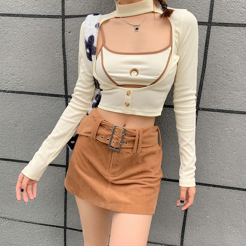 Women's Two-piece Fashion All-match Top With Chest Straps