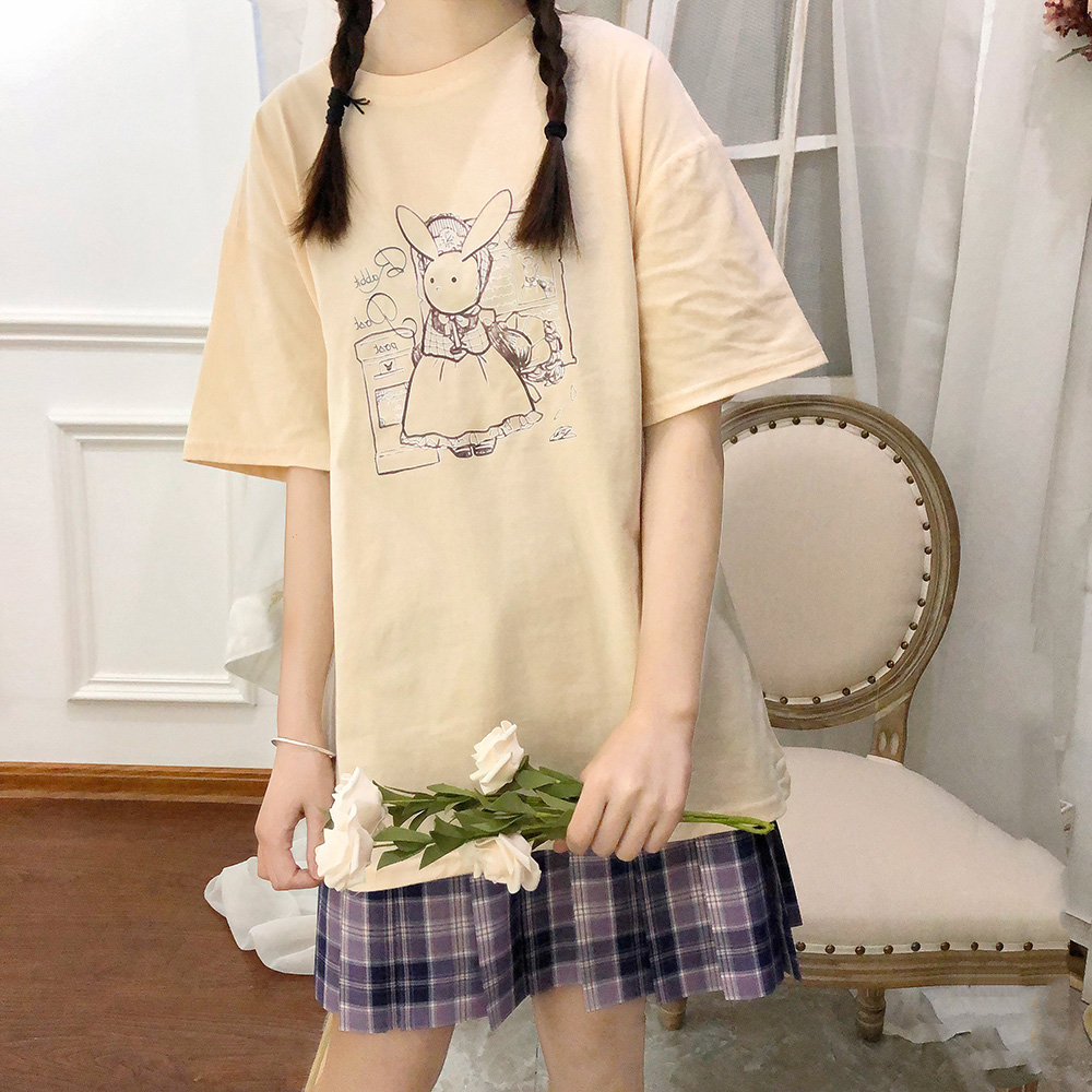 Fashion Personality Japanese Retro White T-shirt