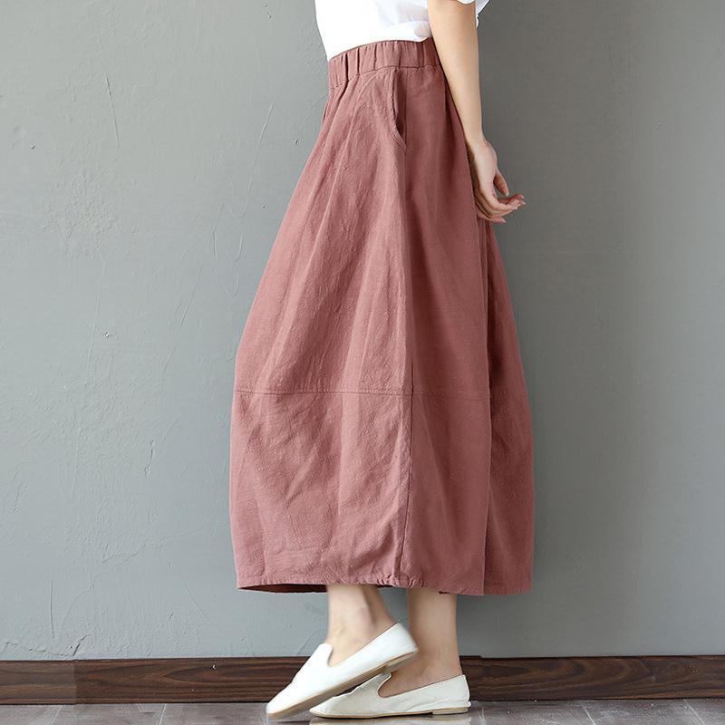 Women's Fashion Retro Cotton And Linen Skirt