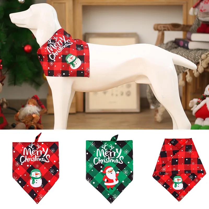 Stylish Christmas Dogs Bib Saliva Towel Pet Collar Scarf