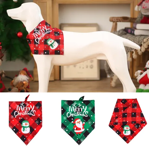Stylish Christmas Dogs Bib Saliva Towel Pet Collar Scarf