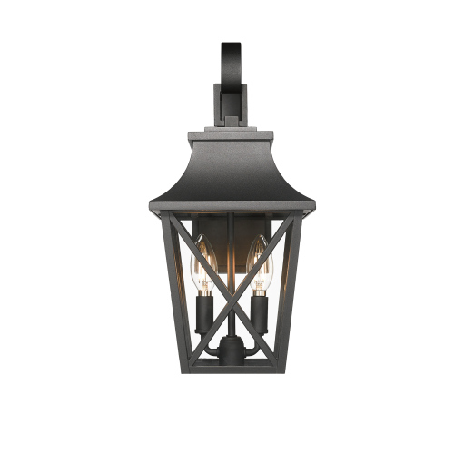 Black Outdoor Wall Light 2 Lights, Large Outdoor Modern Wall Light Fixtures, Industrial Porch Light Wall Mounted With Glass, Waterproof Farmhouse Exterior Light Lighting — foto 5