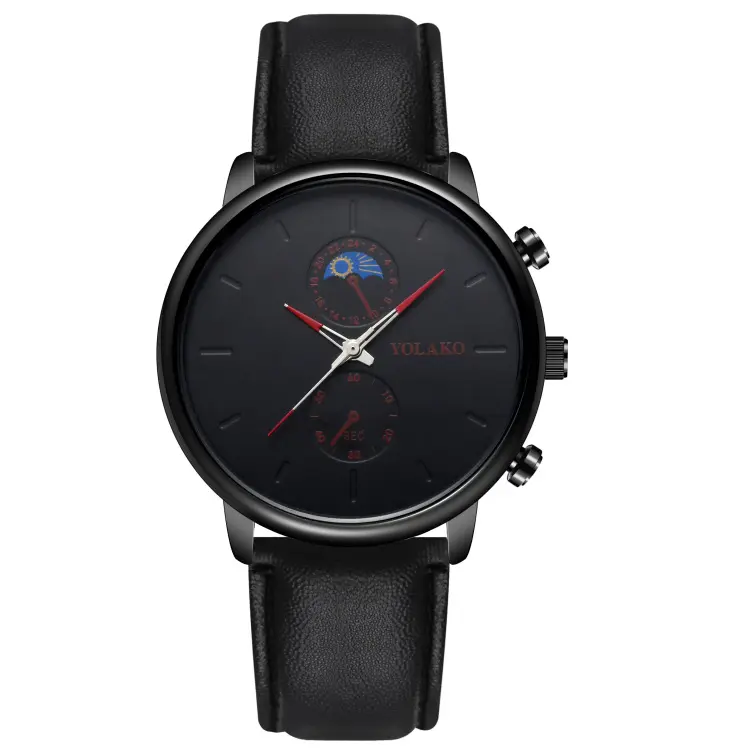Leather Belt Two Eye Ultra-thin Quartz Men's