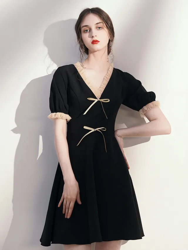 Black Short Party Dress Can Be Worn At Ordinary Times Black - Shop at LoveMi