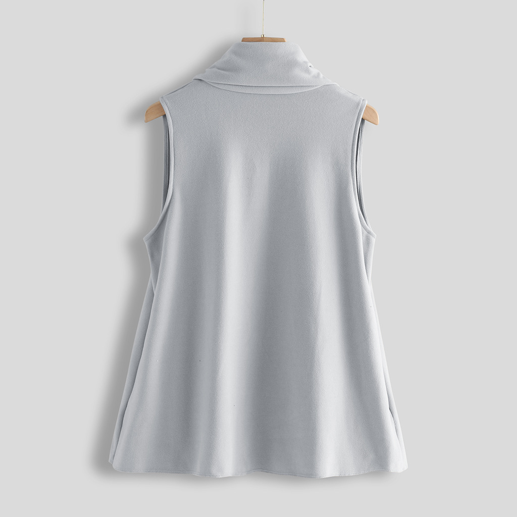 Fashionable Sleeveless Solid Color Cashmere Vest Women