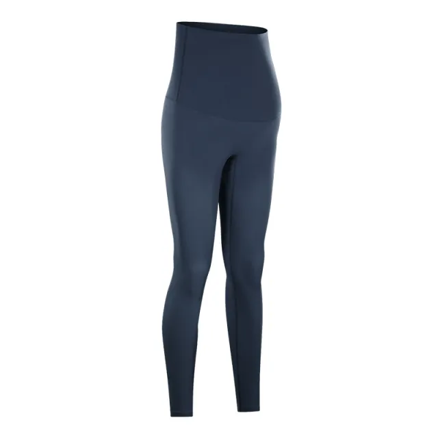 Brushed Abdomen Stretch High waist Yoga Pants And Maternity Cropped Pants Blue - Shop at LoveMi