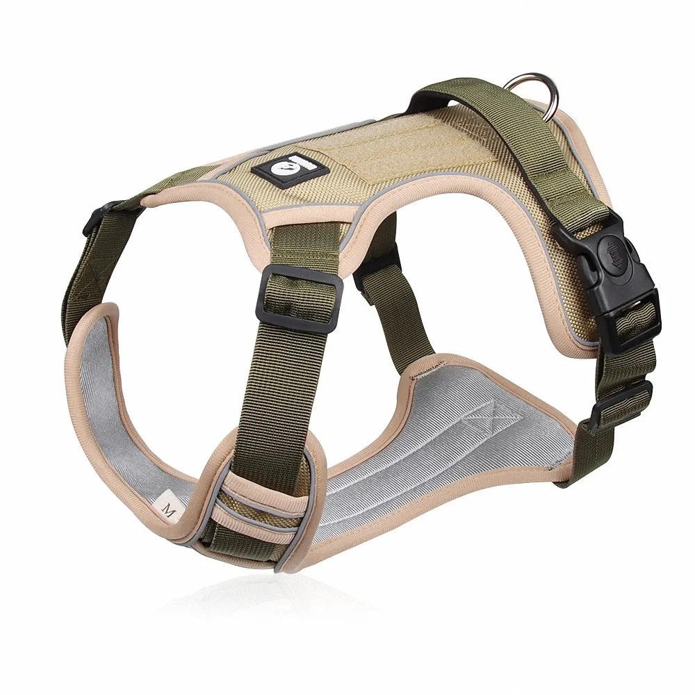 Vest Type Big Dog Chest Strap Explosion-proof Impact Reflective - Khaki