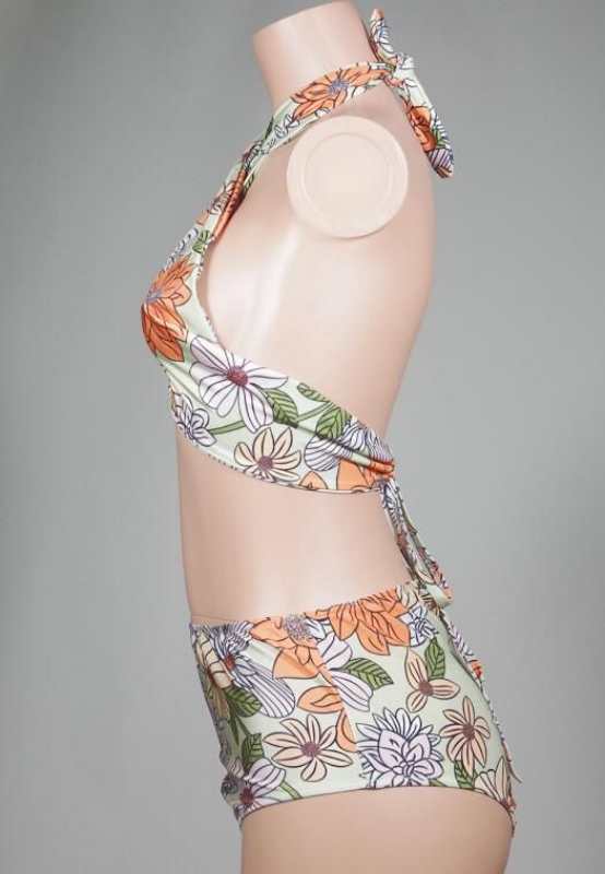 Women’s Printed Conservative High Waist Plus Size Swimsuit