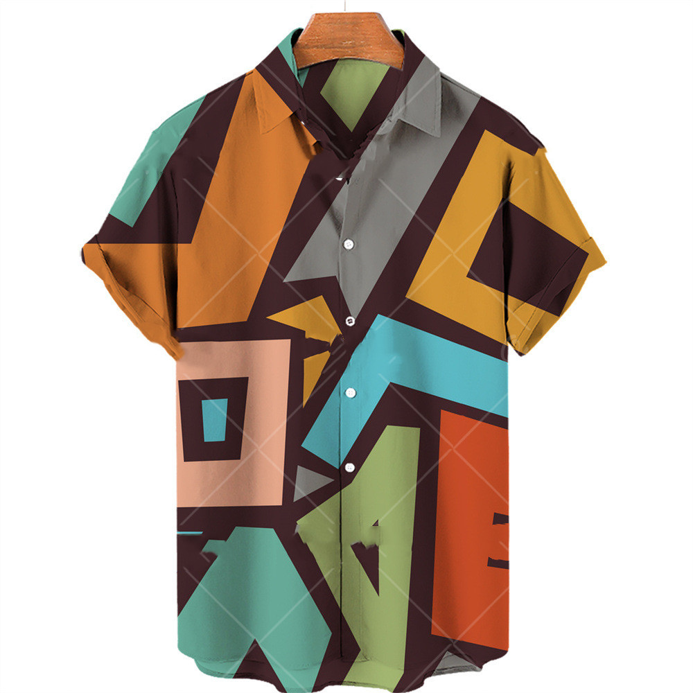 Title 3, Nieuw casual shirt met korte mouwen Graffiti-se...