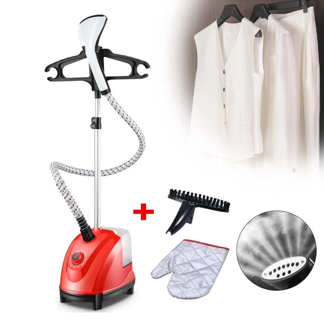 1800W Upright Vertical Garment Clothes Steamer 1.5L 11 Settings W Ironing Board — image 8