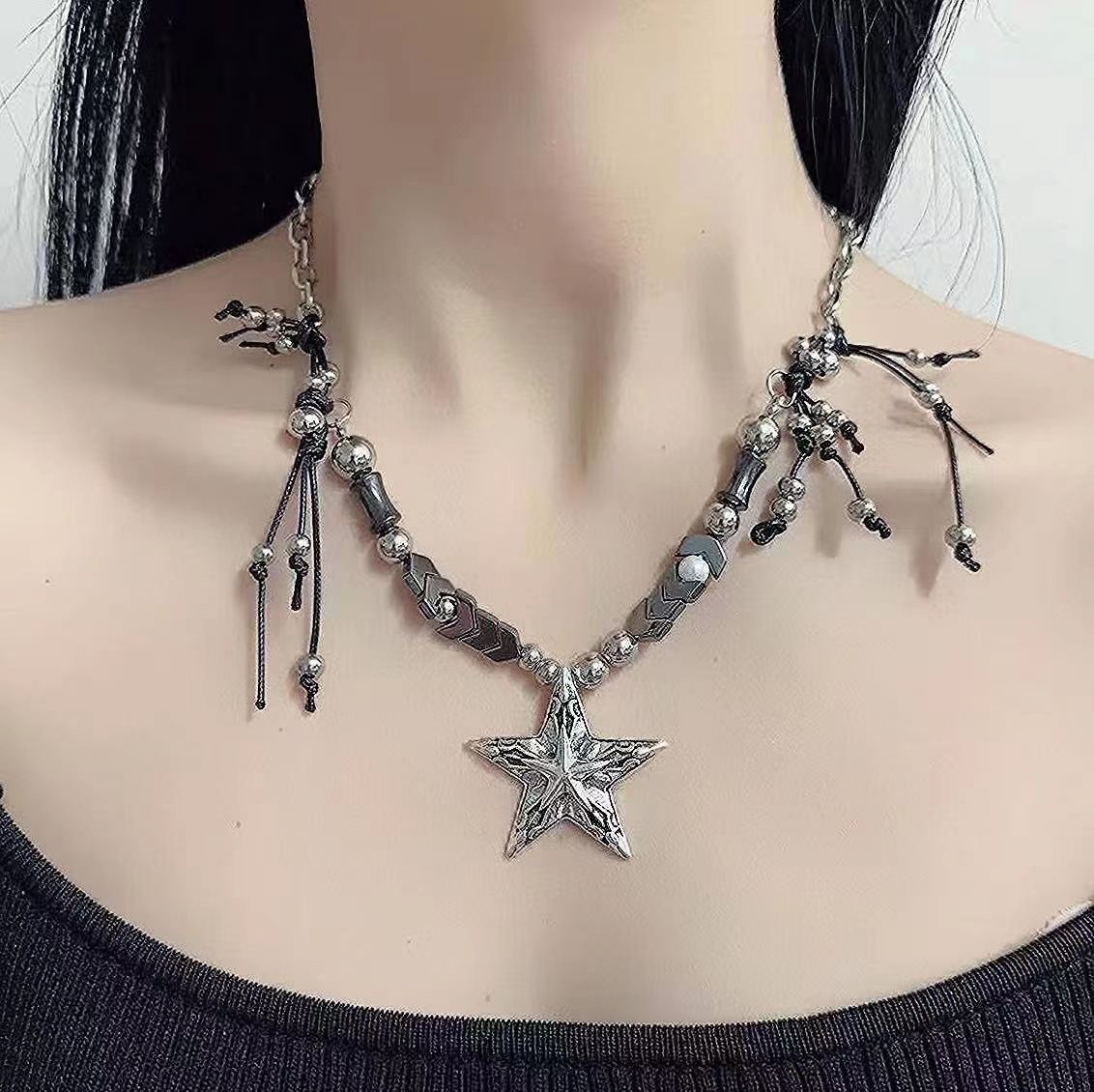 Women's Fashionable Elegant Five-star Awn Pendant Necklace