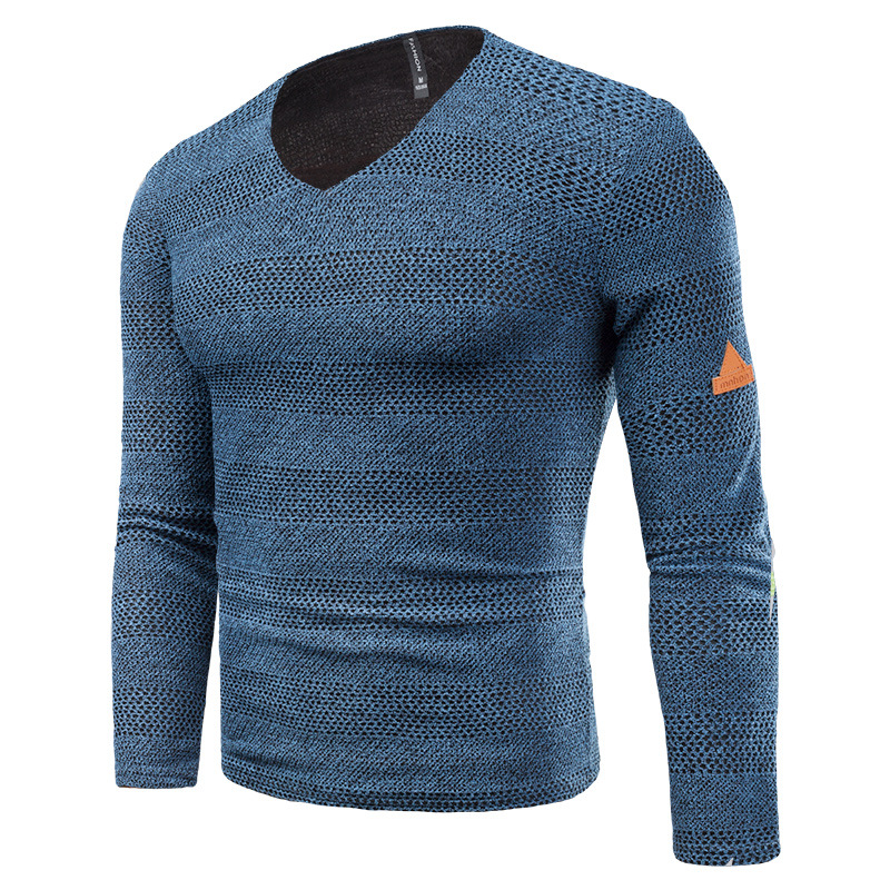Slim Sweatshirt Men's Mesh Yarn Base Shirt