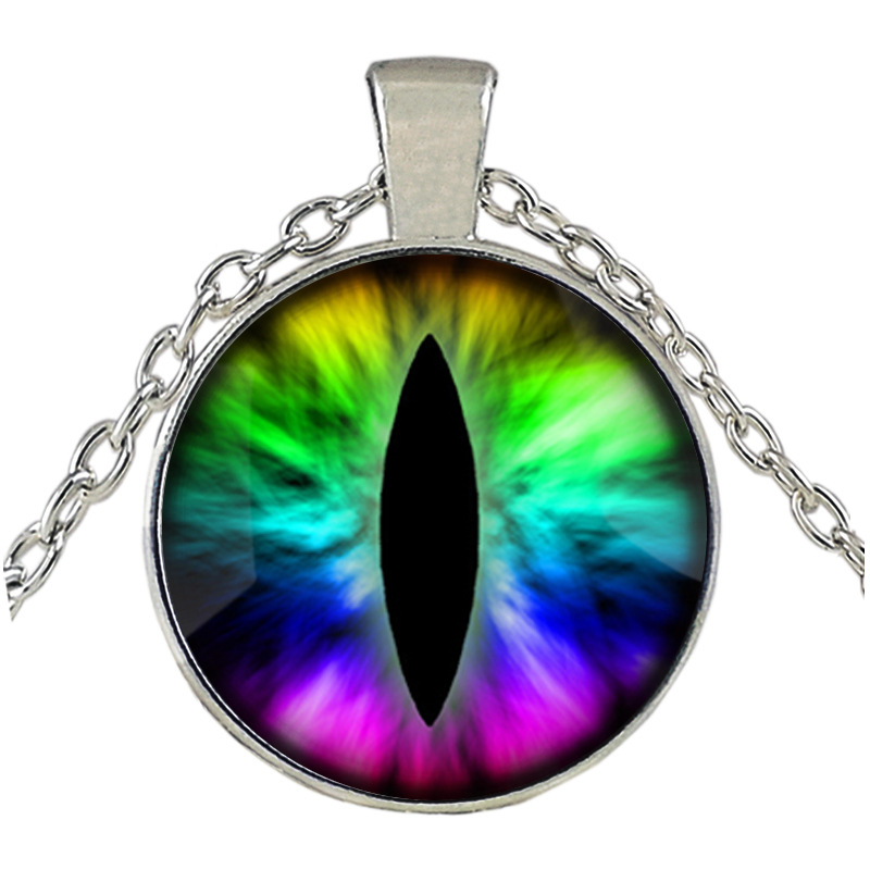 Longan Necklace, Round Transparent Glass Pendant