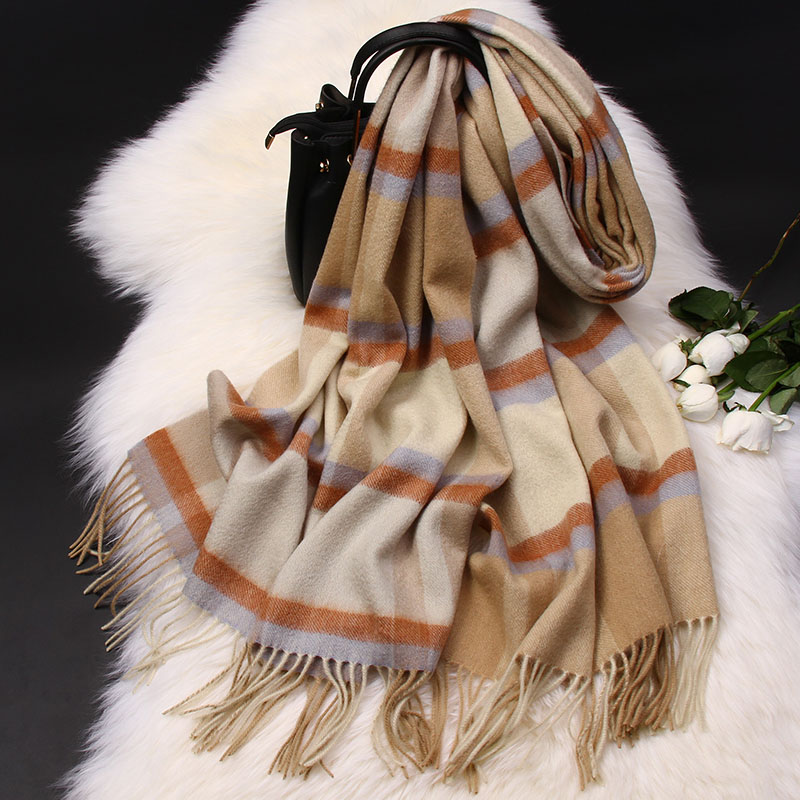 Plaid Scarf Women Wild 100 Wool British Bib Shawl