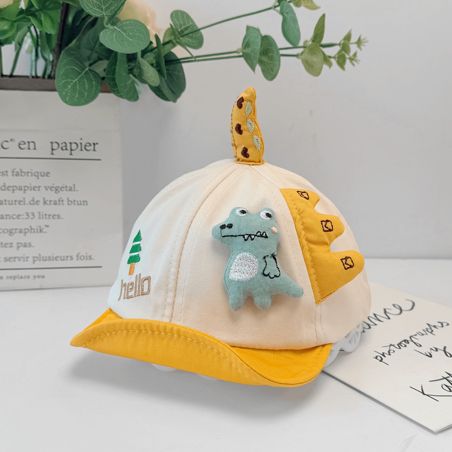 Three Dimensional Cartoon Baby Dinosaur Soft Cap With Brim And Earflaps Summer Autumn Lightweight Style Fashionable 7