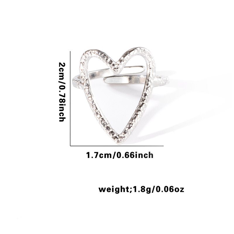 Gold-Plated Hollow Heart Ring, picture 5 of 12