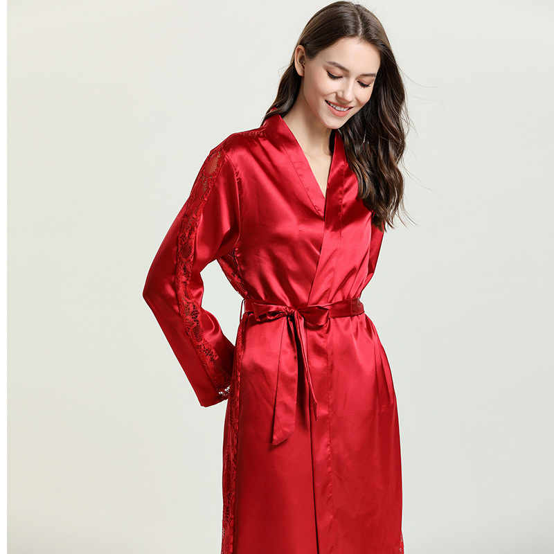 Title 5, Fashion Ladies Pajamas Imitation Silk Nightgown...