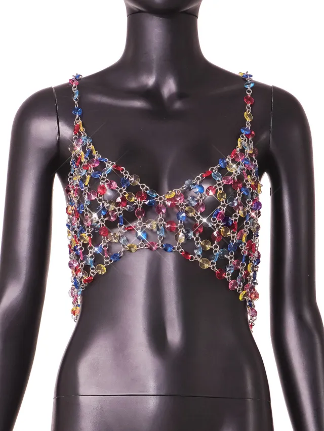 Fashion Color Gem Stitching Vest Color - Shop at LoveMi