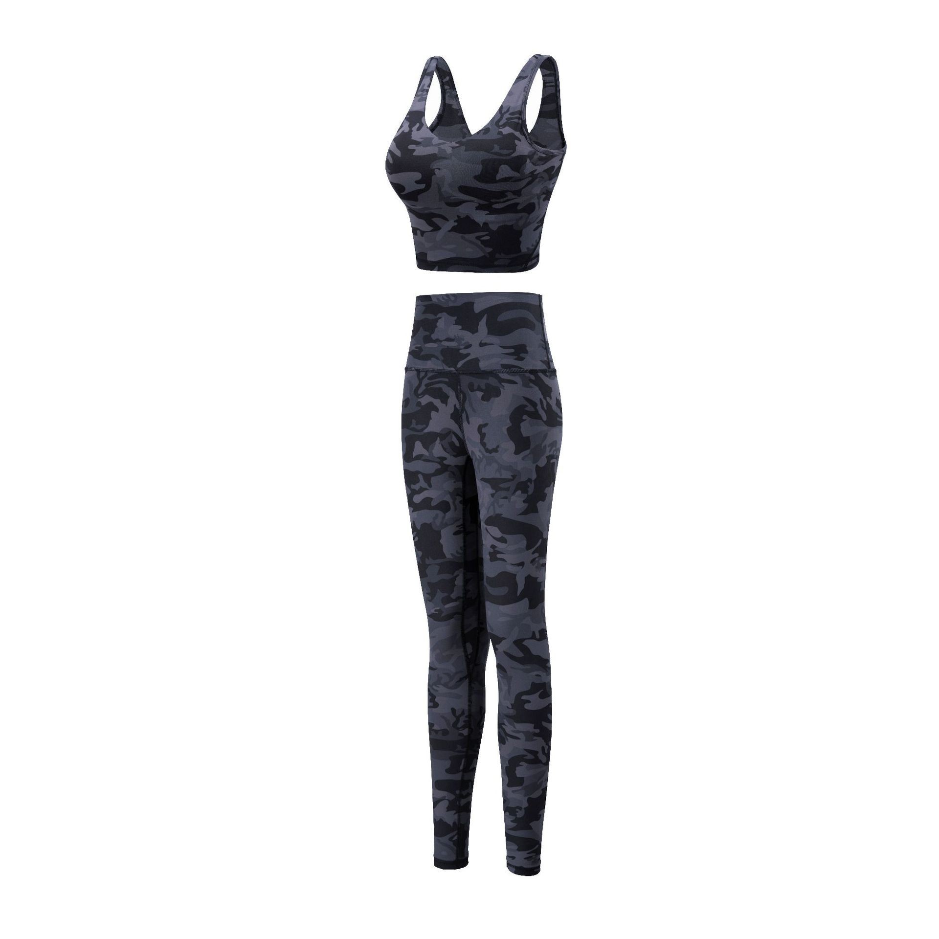 Title 17, Vest Sports Bra Printed Yoga Suit