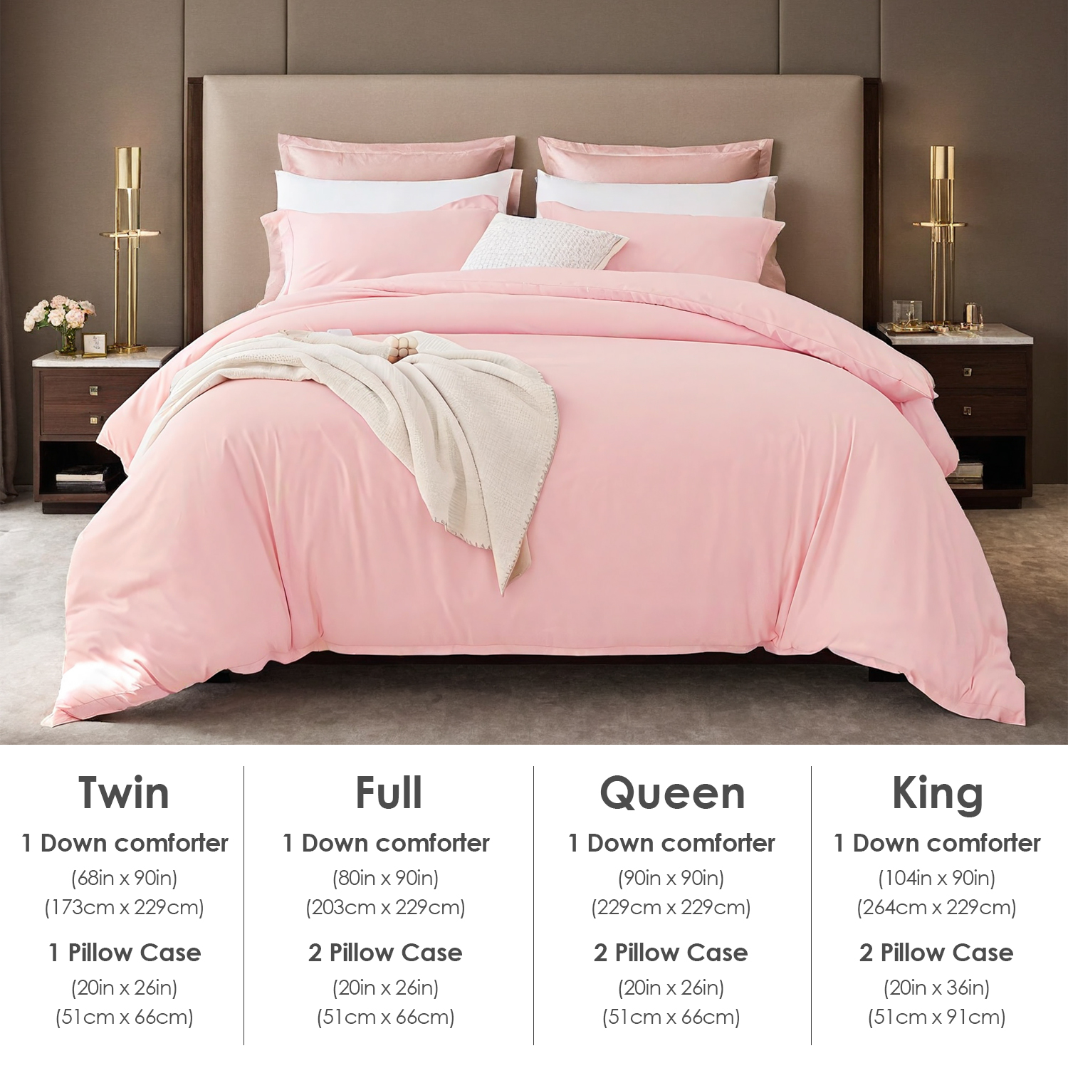 White & Pink Oversized Duvet Cover Set Includes 1 Duvet Cover & 2 Pillowcases. Premium Breathable Fabric, Hotel-grade Minimalist Design. Versatile For Bedrooms And Guesthouses. Perfect Christmas Gift. — view 6