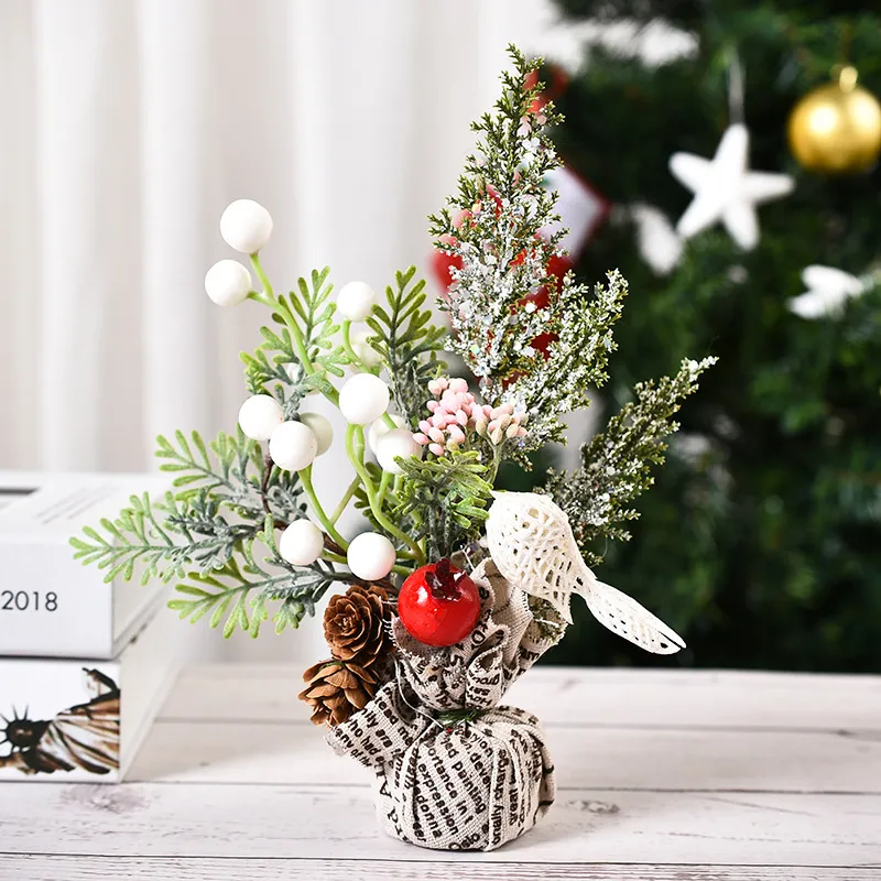 Simple Mini Christmas Decoration Window Small Tree Photography Props - Birds