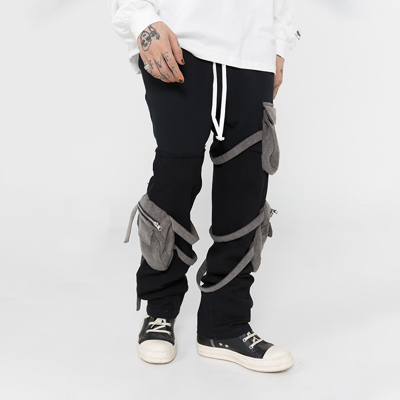 Men's European And American Multi-pocket Decoration Color Matching Casual Pants