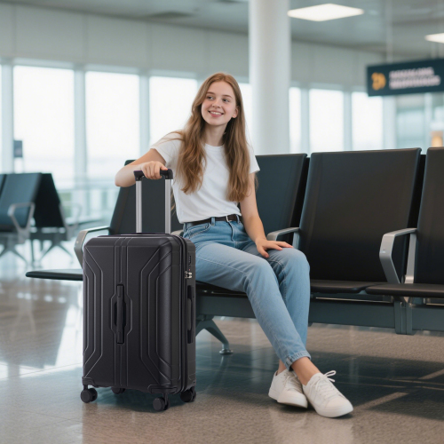20  24  28  3 Pcs  Set In ABS Spinner Wheel Luggage, Carry On Suitcase, Matching Color, TSA Combination Lock