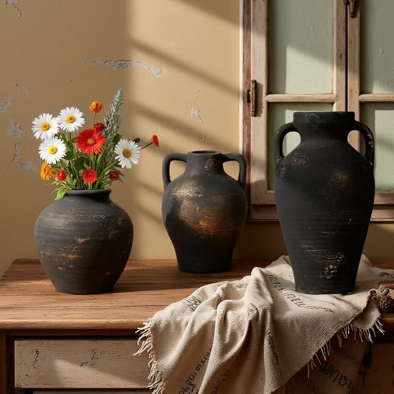 Vintage French Country Ceramic Vase, Creative Unique Decorative Flower Pot, Desktop Decoration Prop, 1pc 4