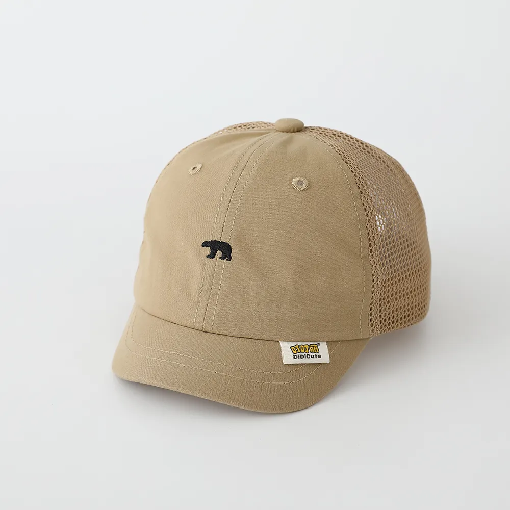 New Children's Mesh Simple Bear Embroidered Baseball