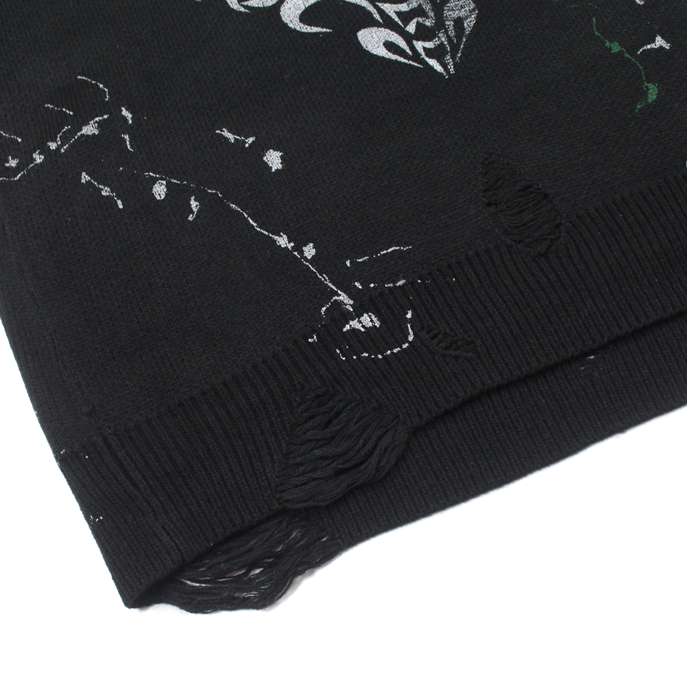 Love Skeleton Printed Ink Knit Sweater Men