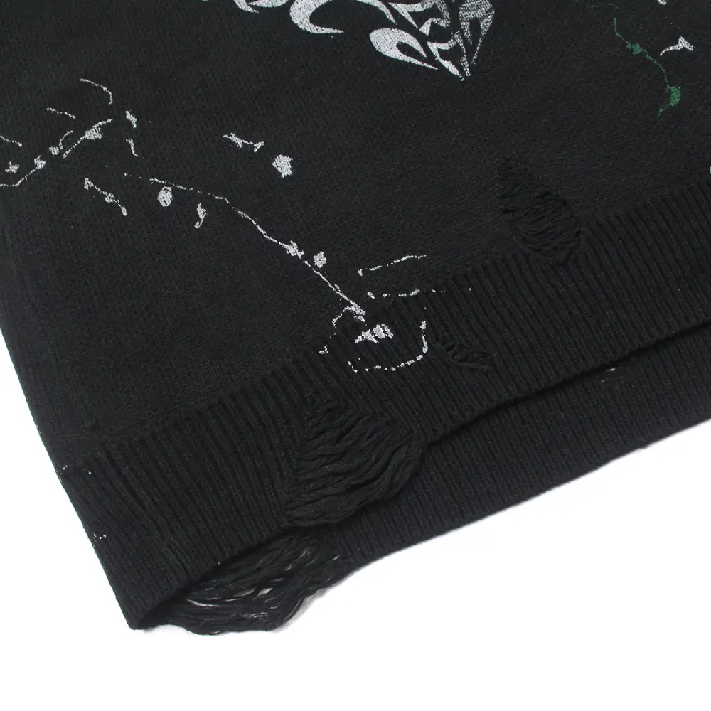 Love Skeleton Printed Ink Knit Sweater Men