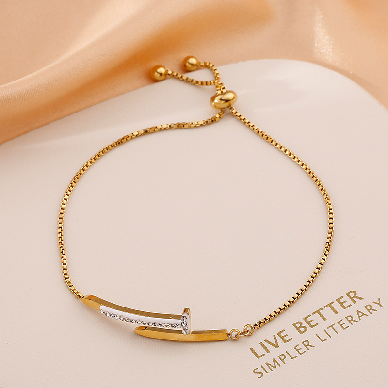 Natural Freshwater Pearl Geometric Nail Bracelet Inlaid Zircon Trend Design Simple Gift Pearl Jewelry