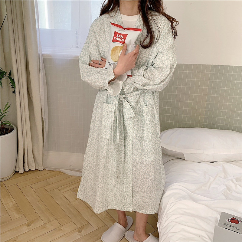 Title 7, Cute Bathrobe Floral Long Kimono Loungewear