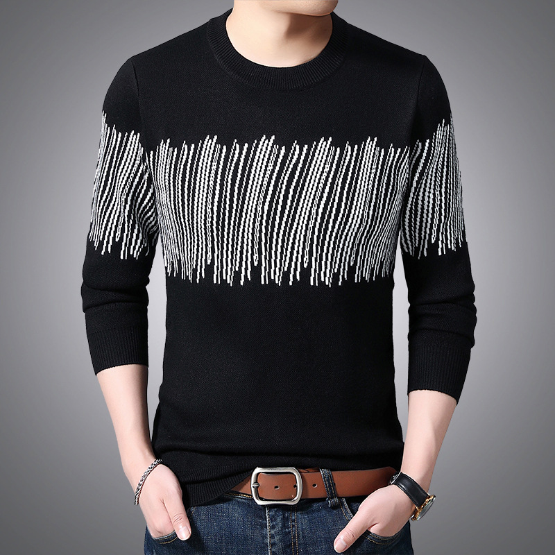 Title 2, Striped contrast base long-sleeved pullover swe...