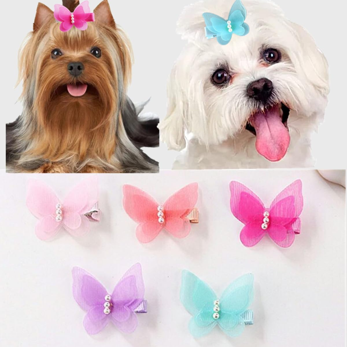 Butterfly Pearl Hair Clips Set